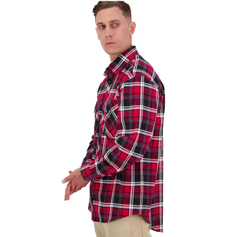 Swanndri Men's Egmont Full Button Cotton Shirt Oxblood - Image 3