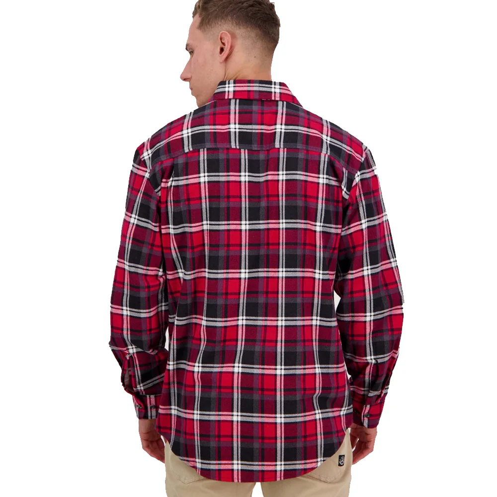 Swanndri Men's Egmont Full Button Cotton Shirt Oxblood - Image 5