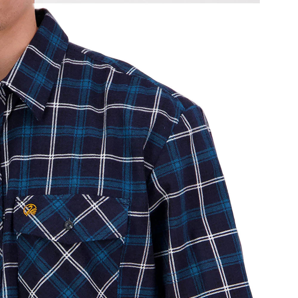 Swanndri Men's Egmont Half Button Shirt Ocean - Image 4