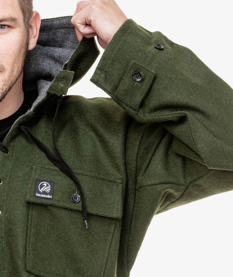 Swanndri Men's Original Wool Bushshirt with Lace-up front - Image 3